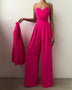 Women's Jumpsuit Sleeveless High Waist V Neck Wide Leg Romper