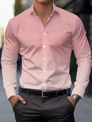 Men's Shirt Elegant Striped Casual Soft Lapel Plus Size Office Top