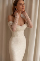 Diane Custom Made Mermaid Wedding Dress, Detachable Train & Sequins-5
