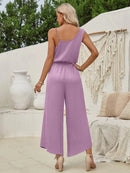 Women's Jumpsuit Elegant Solid Color Suspender Wide Leg Waist Closing-9