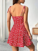 Women's Short Dress Summer Spaghetti Strap Elegant Floral Print
