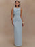 Women's Sexy Long Dress Elegant Ruched Backless Bodycon with High Slit