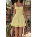 Women's Sexy Short Dress Elegant Backless Elegant Lace Pleated