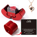 To My Love Red Apple Jewelry Box Necklace Eternal Rose Gift