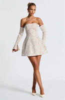 Women's Sexy Mini Dress Lace Off Shoulder Backless Elegant Strapless-15