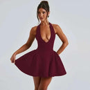 Women's Mini Dress Pleated A-Line Backless Sleeveless Sexy Elegant Gown-21