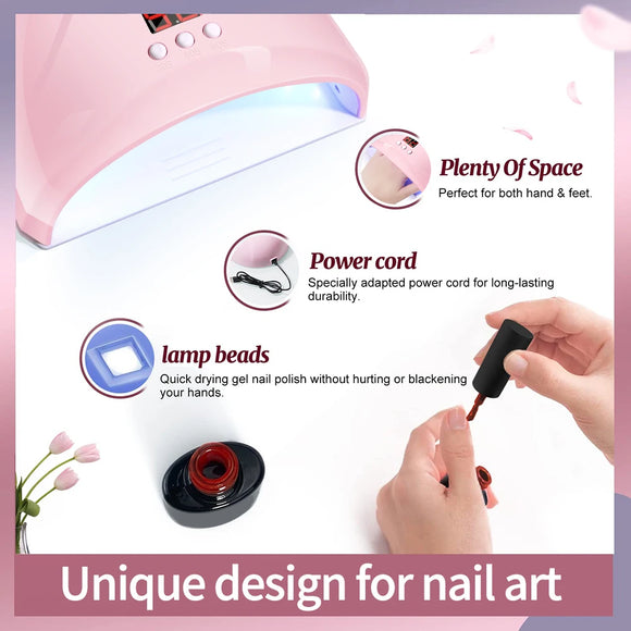 USB Nail Phototherapy Lamp 36W – 12 UV LEDs Gel Nail Curing Machine Infrared