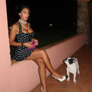 Mini-robe sexy élégante à pois pour femme dos nu sans manches coupe trapèze-14