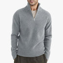 Men’s Sweater Pullover Knit Turtleneck Solid Color Long Sleeve Zipper