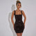 Women's Sexy Mini Dress Sequin Straps Backless Elegant Solid Color