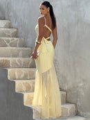 Women's Sexy Maxi Dress One-Shoulder Backless Elegant Sleeveless