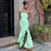 Women's Sexy Maxi Dress Elegant Ruffles Sleeveless Backless Bodycon