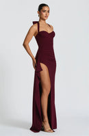 Women's Sexy Maxi Dress Elegant Halter Backless Lace-up High Split-10