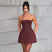 Women's Mini Dress Pleated A-Line Backless Sleeveless Sexy Elegant Gown
