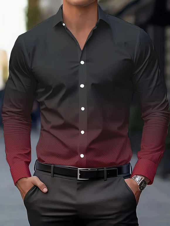 Men's Shirt Elegant Striped Casual Soft Lapel Plus Size Office Top