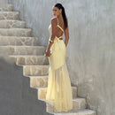 Women's Sexy Maxi Dress Elegant One-Shoulder Backless Sleeveless