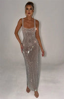 Women's Sexy Long Dress Backless Sequin Sleeveless Elegant Gown-12
