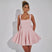Women's Sexy Mini Dress Sequined Backless Elegant Square Neck