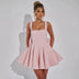 Women's Sexy Mini Dress Sequined Backless Elegant Square Neck