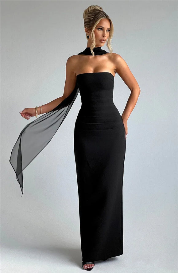 Sexy Maxi Dress Elegant Off Shoulder Backless Evening Party Dress
