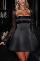 Women's Mini Dress Chic Elegant Sequin Long Sleeve Backless-12
