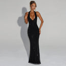 Women's Sexy Long Dress Sequin Elegant  Backless Sleeveless-28