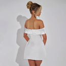 Women's Sexy Mini Dress Sequin Strapless Off Shoulder Elegant Backless
