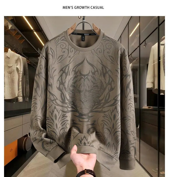 Men's Sweatshirt Pullover Elegant Casual Crew Neck Long Sleeve