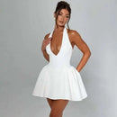 Women's Mini Dress Pleated A-Line Backless Sleeveless Sexy Elegant Gown-19