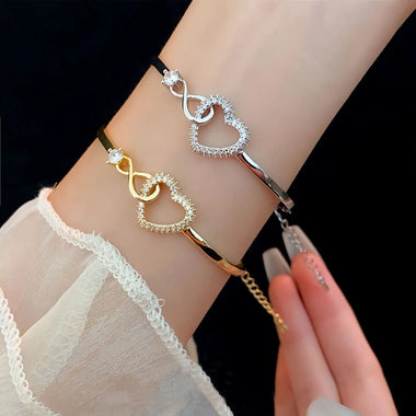 To My Daughter Birthday Infinite Symbol Hollow Heart Bracelet Gift
