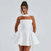 Women's Mini Dress Pleated A-Line Backless Sleeveless Sexy Elegant Gown