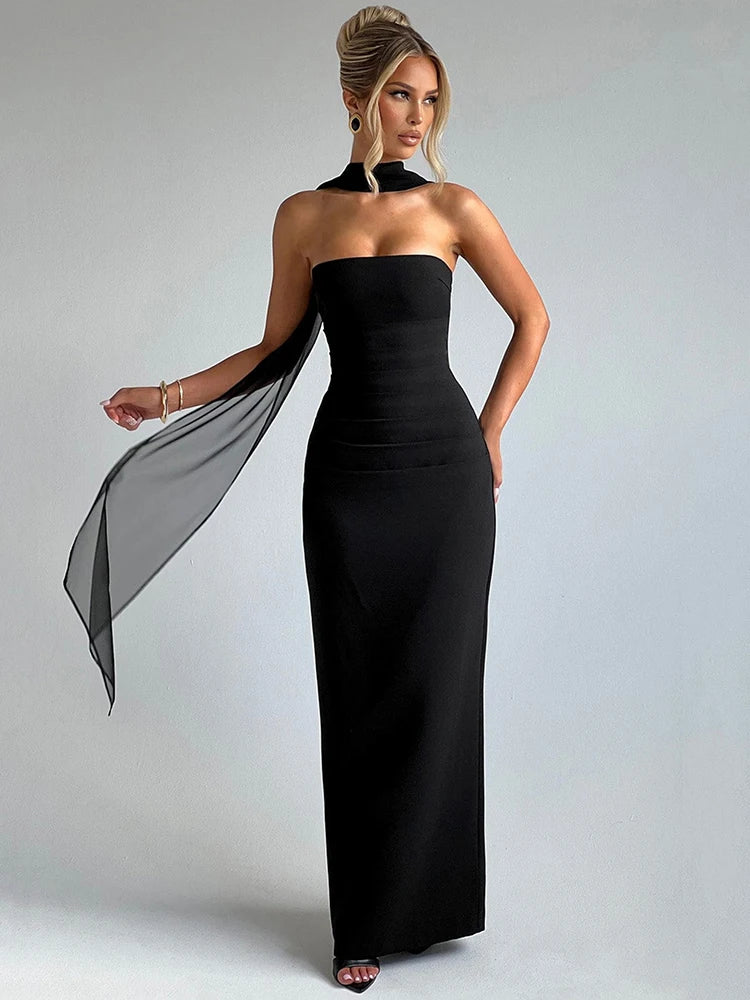 Sexy Maxi Dress Elegant Off Shoulder Backless- Looks Elegant