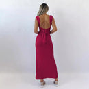 Women's Sexy Maxi Dress Plus Size Lace Up Backless Slit Elegant Party