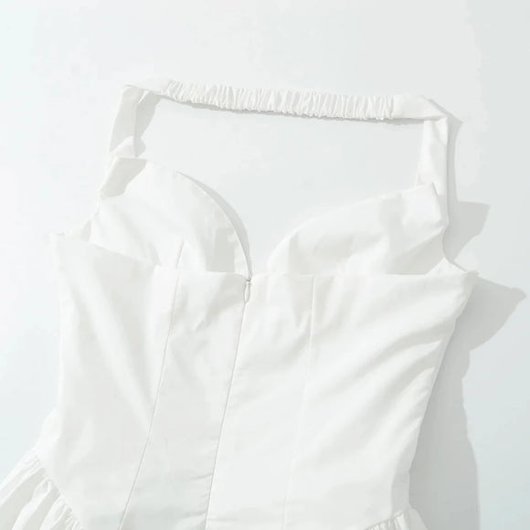 Sexy Mini Dress for Women Elegant Deep V Neck Sleeveless Shoulder Chic