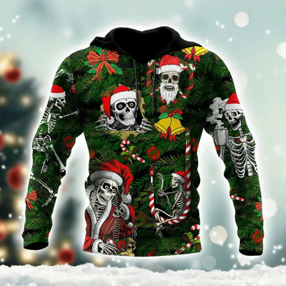 Men’s Christmas Hoodie Sweatshirt Elegant 3D Print Long Sleeve Streetwear