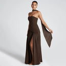 Sexy Maxi Dress Women Gown Strapless Elegant Off Shoulder Backless High Split-21