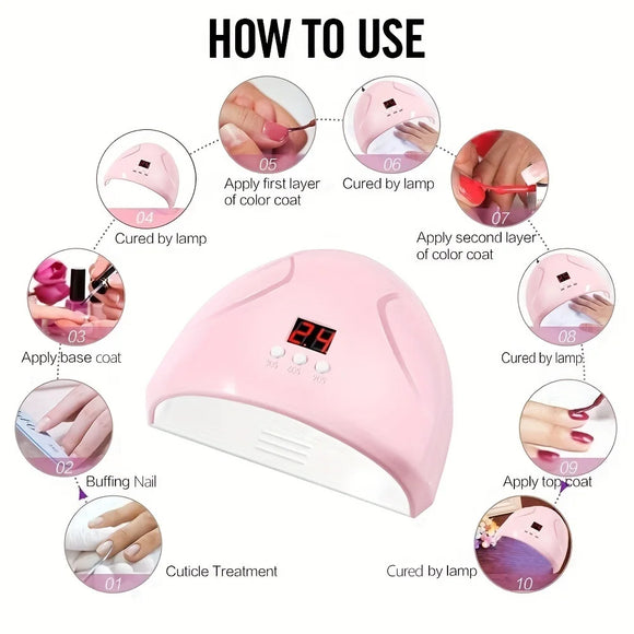 USB Nail Phototherapy Lamp 36W – 12 UV LEDs Gel Nail Curing Machine Infrared