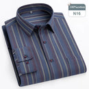 Men's Shirt 100% Cotton Elegant Formal Striped Slim Fit Long Sleeve