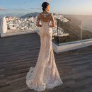 Valentina Custom Made Mermaid Wedding Dress Long Lace Sleeves Detachable Train