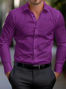 Men's Shirt Elegant Striped Casual Soft Lapel Plus Size Office Top
