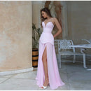 Elegant Set For women Long Skirt Side Slit Corset Top Lace Hem-12