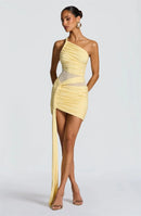 Women's Short Dress Off Shoulder Backless Elegant Ruched Mesh-13