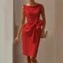Elegant Sexy Dress For Women Round Neck Sleeveless Bow Slit Evening