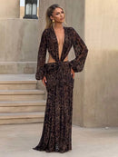 Women's Sexy Maxi Dress Elegant Pleated Lace Patchwork Evening Party