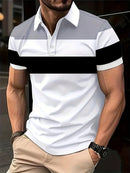 Men's Polo Shirt Elegant Trendy Stitch T Shirt Stretch Comfy Short Sleeves