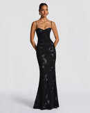 Women's Mermaid Sexy Maxi Dress Elegant Backless Corset Straps