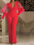 Women's Jumpsuit Elegant Sequin Wedding Bodycon Long Sleeve Party-4