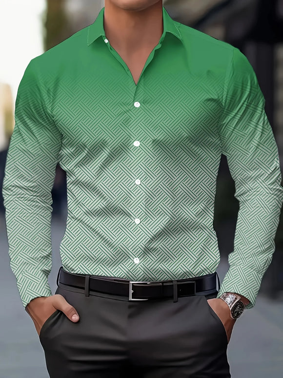 Men's Shirt Elegant Striped Casual Soft Lapel Plus Size Office Top