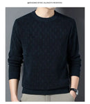Men’s Sweater Pullover Knitted Warm Thick Chenille Jacquard Round Neck-8