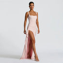 Women's Long Dress Sexy Elegant Spaghetti Straps Backless Split-16